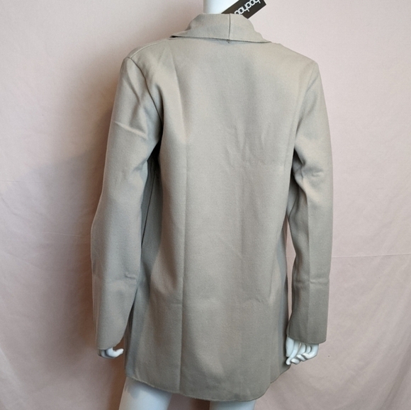 Boohoo Neutral Tan Open Front Classic Jacket size UK 8 - Picture 4 of 7